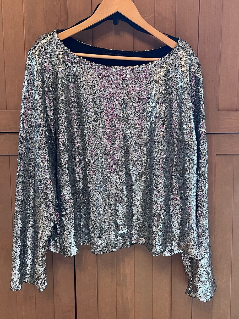 Lane Bryant Cold Shoulder Sequin Crew Boat Neck Top - Size 26-28 or 4X